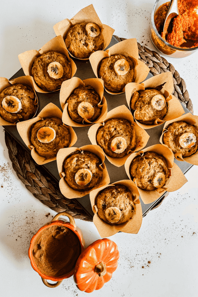 Pumpkin Banana Bread Muffins - Pin 1 - Lynn Mumbing Mejia