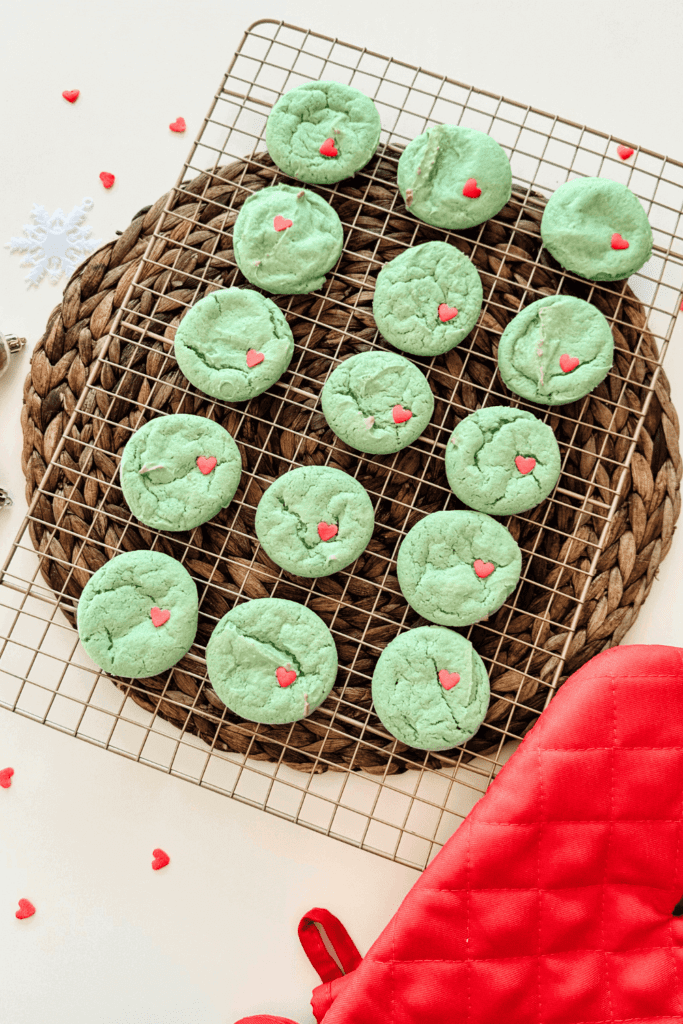 Cake Mix Grinch Cookies - Lynn Mumbing Mejia - Pin 1