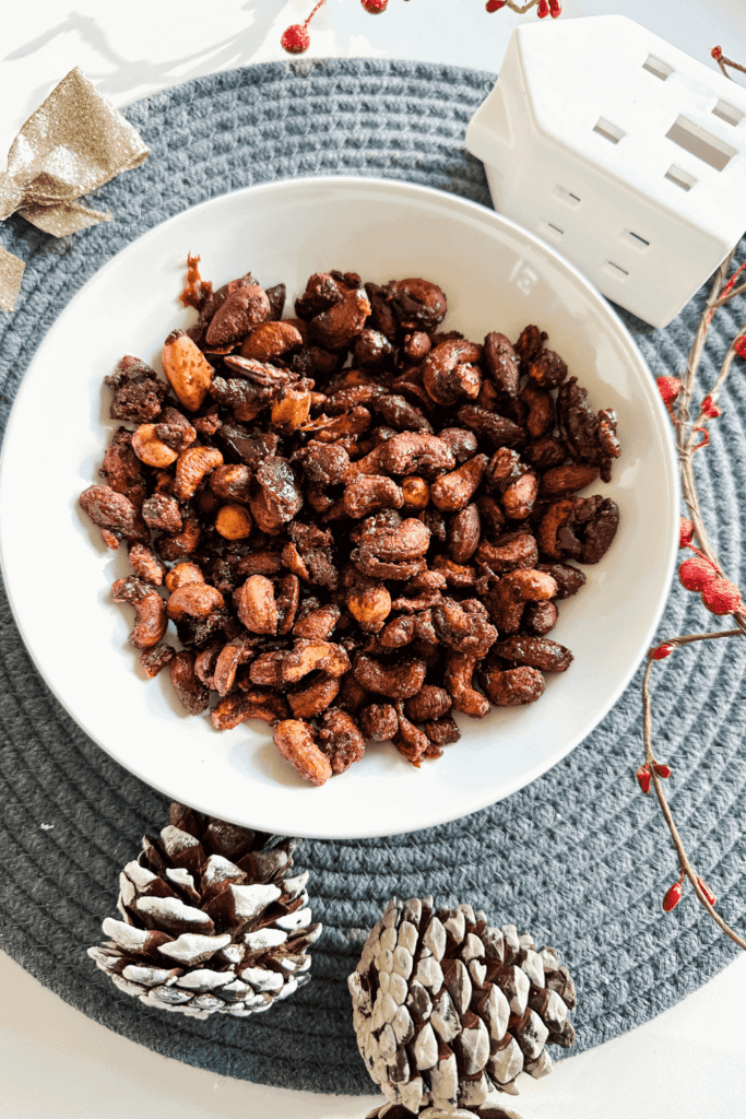 Holiday Spiced Candied Nuts - Lynn Mumbing Mejia - Pin 1