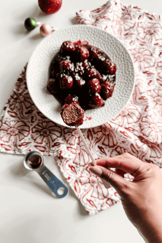 Maple Cranberry Meatballs - Lynn Mumbing Mejia - Pin 2