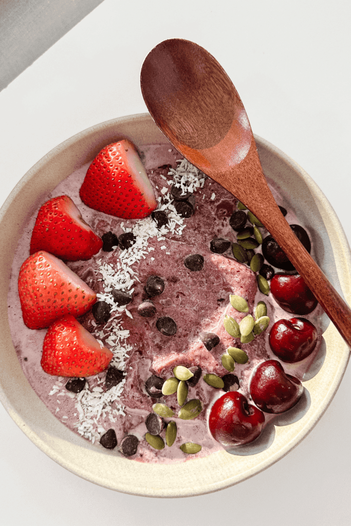 Cherry Chocolate Protein Smoothie - Lynn Mumbing Mejia - Pin 1